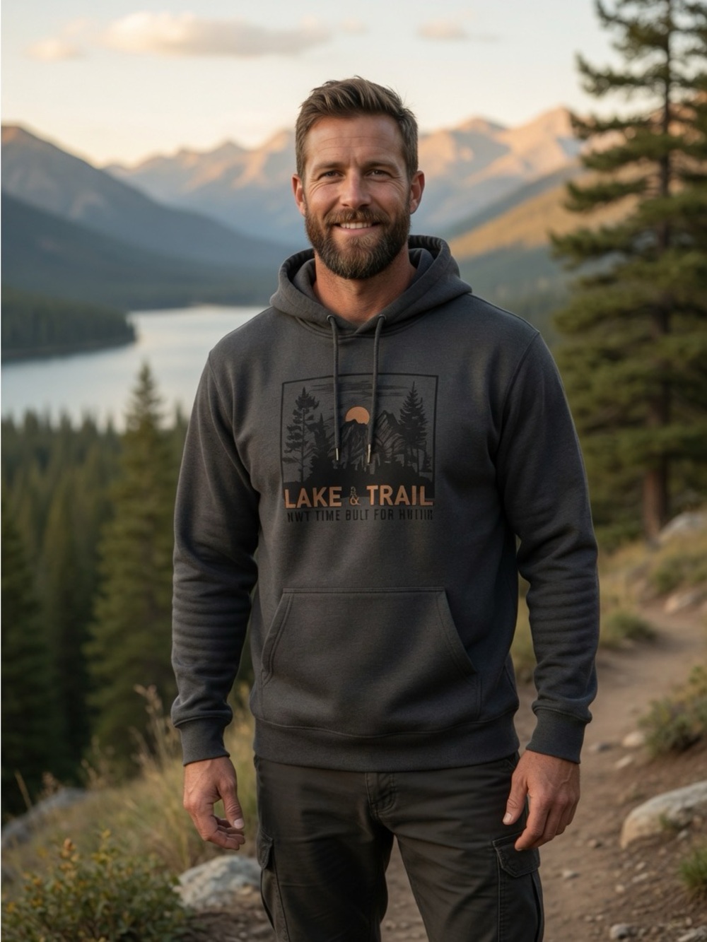 Lake & Trail Mens NWT Hooded Pullover Sweatshirt Kangaroo Pockets Size 3X